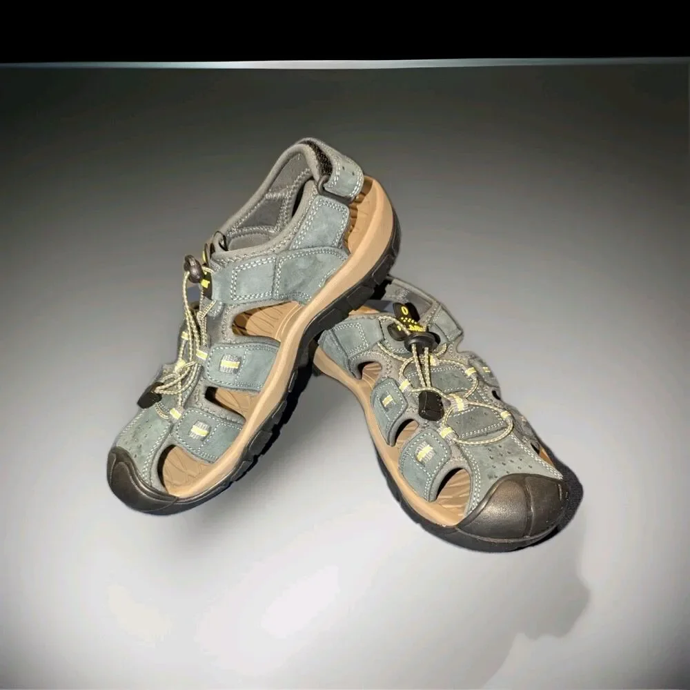 Flarut Mens Sport Sandals Outdoor Hiking Water Closed Toe Blue Size 9